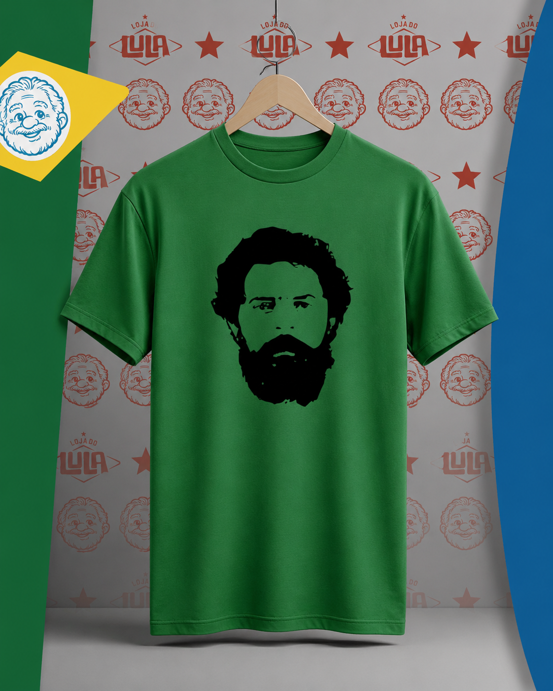 Camiseta Lula anos 70 - verde